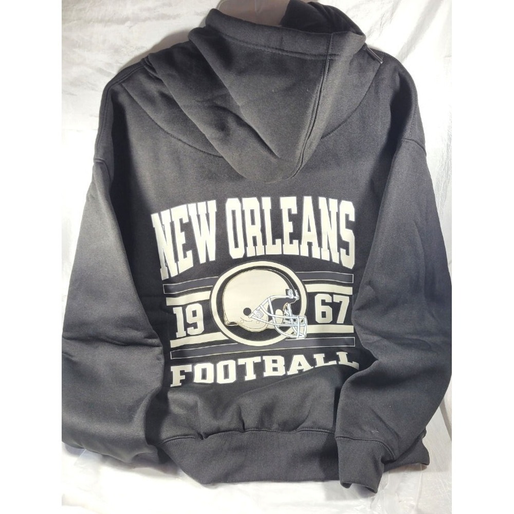 Pro FEI 100% Polyester Retro New Orleans Football 1967 Hoodie - Black - Size XL